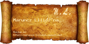 Maruncz Liliána névjegykártya